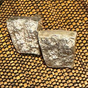 Mignon Faget Textured Silver-Tone Square clipon earrings